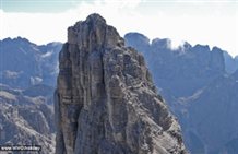 Vista sulla Cima Grande di Lavaredo nelle Dolomiti