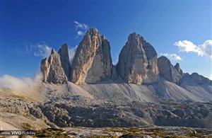 Vista sulle Tre Cime di Lavaredo in Alta Pusteria