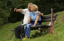 Pausa durante l'escursione di Nordic Walking