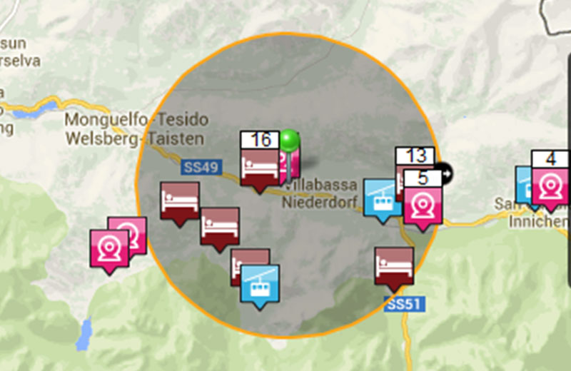 Cartina dell'Alta Pusteria