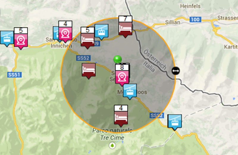 Mappa dell'Alta Pusteria
